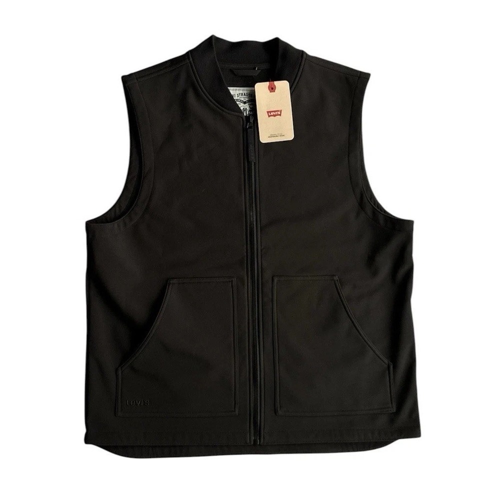 Levi's Softshell Fleece Lined Vest Lightweight Black Men's Size Large L
